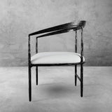 Hand-Forged Metal Curved Chair