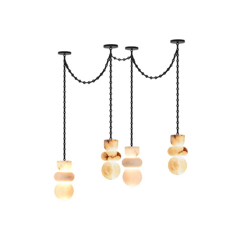 Orba Chain Alabaster Chandelier