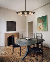 Alabaster Globes LED Disc Pendant Light in Lacquered Brass/Black Stainless Frame