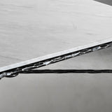 Hand Forged Metal Rectangle Marble Coffee Table