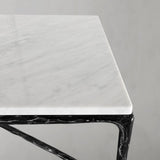 Hand Forged Metal Rectangle Marble Coffee Table