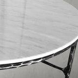 Hand-Forged Metal Marble Round Coffee Table 36" 55"