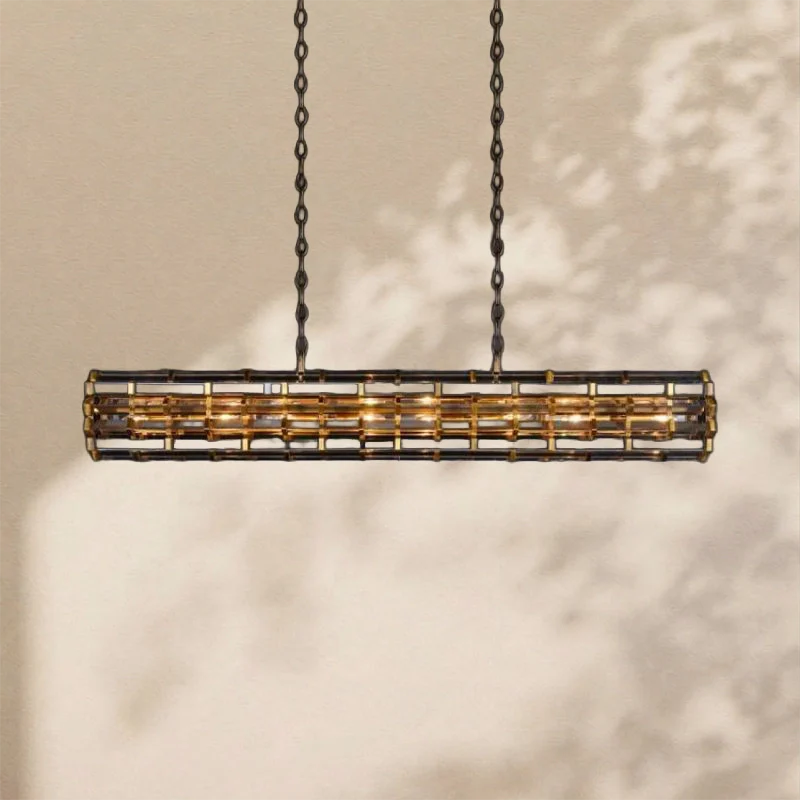 Doraa Glass Linear Cylinder Chandelier 49″ 60″ 71″
