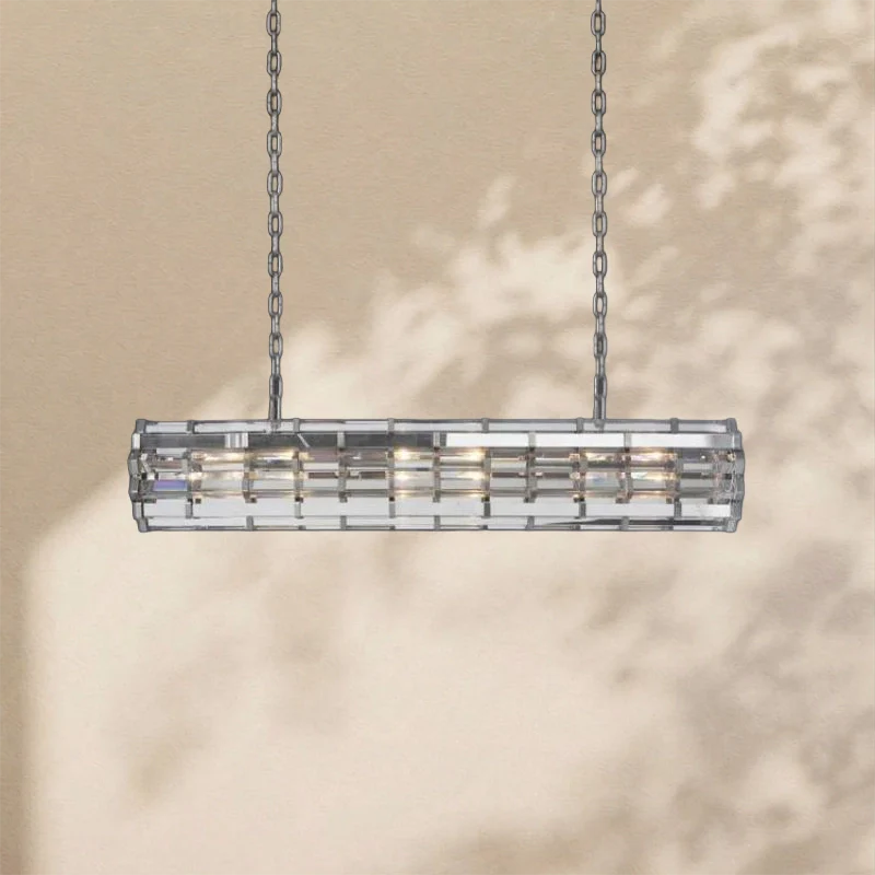 Doraa Glass Linear Cylinder Chandelier 49″ 60″ 71″