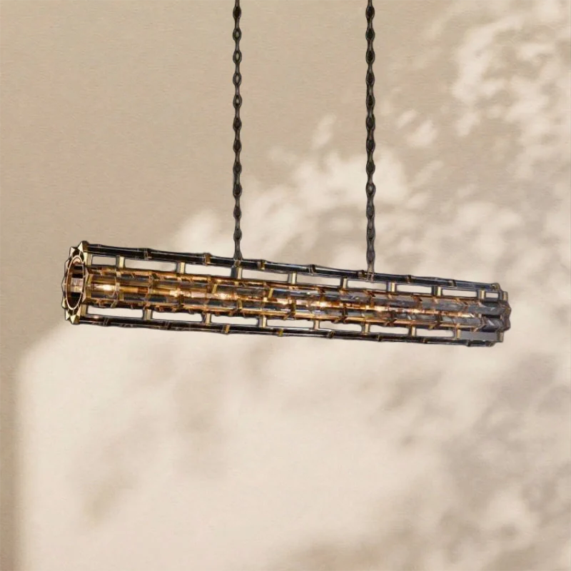 Doraa Glass Linear Cylinder Chandelier 49″ 60″ 71″