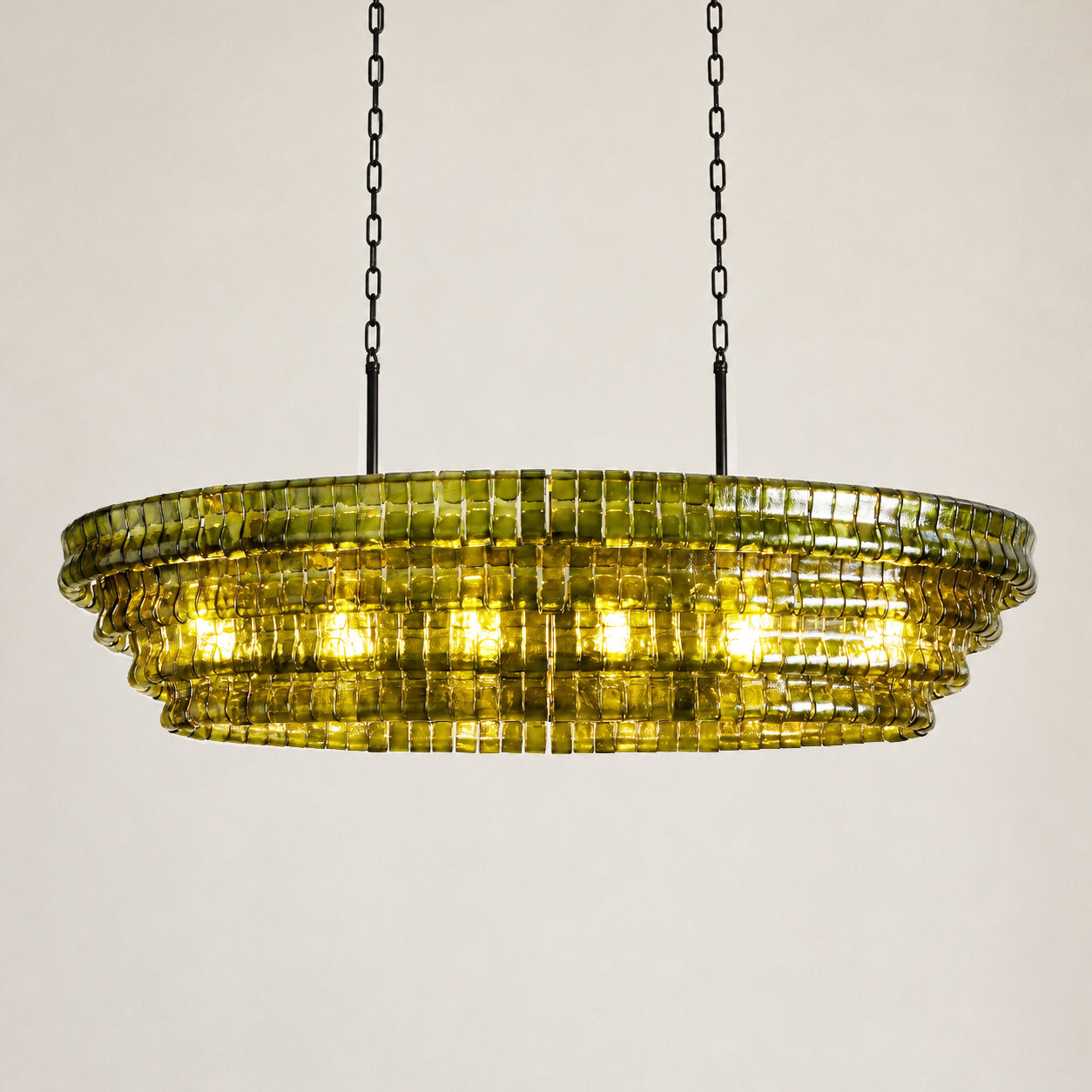Ghiaccio Oval Chandelier 54"W 65"W