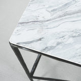Hand Forged Metal Rectangle Marble Console Table 60" 72"