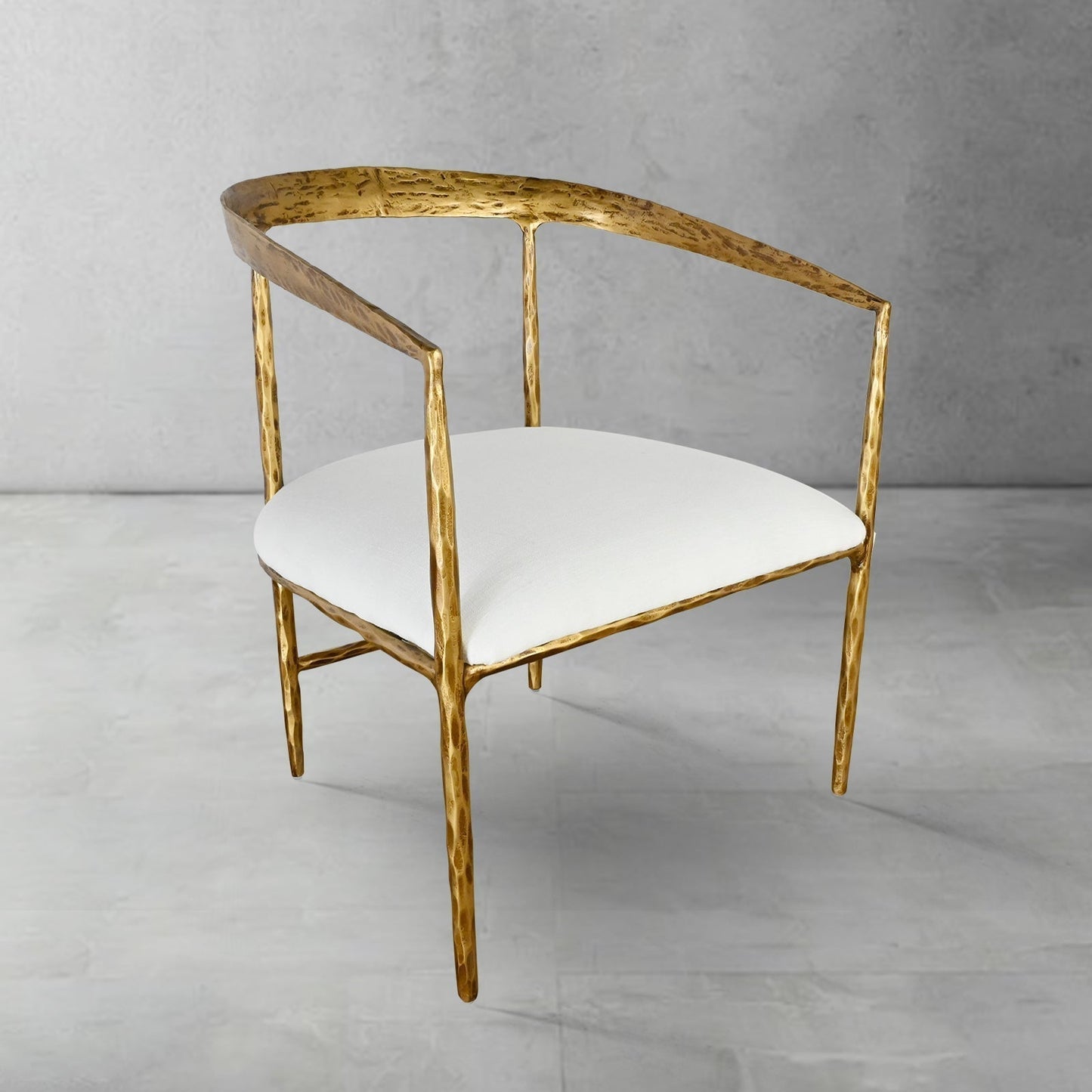 Hand-Forged Metal Curved Chair