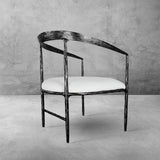 Hand-Forged Metal Curved Chair