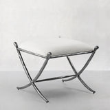 Hand Forged Metal Horn Fabric Base Stool