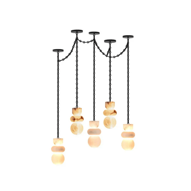 Orba Chain Alabaster Chandelier