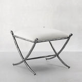 Hand Forged Metal Horn Fabric Base Stool