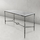 Hand Forged Metal Rectangle Marble Desk