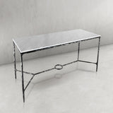 Hand Forged Metal Rectangle Marble Desk