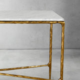 Hand Forged Metal Rectangle Marble Console Table 60" 72"