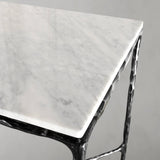 Hand Forged Metal Rectangle Marble Desk