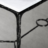 Hand Forged Metal Rectangle Marble Desk