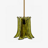 Olive Petal Glass Pendant Lamp