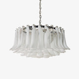 Petals White Glass Chandelier 30.7″