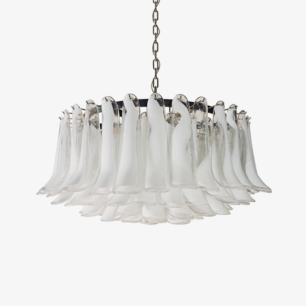 Petals White Glass Chandelier 30.7″