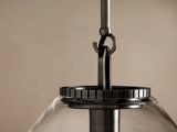 Large Noma Cone Pendant with Rod in Bronze with Clear Glass