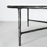 Hand-Forged Metal Marble Round Coffee Table 36" 55"