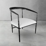 Hand-Forged Metal Curved Chair