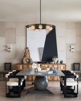 Alabaster Globes LED Disc Pendant Light in Lacquered Brass/Black Stainless Frame