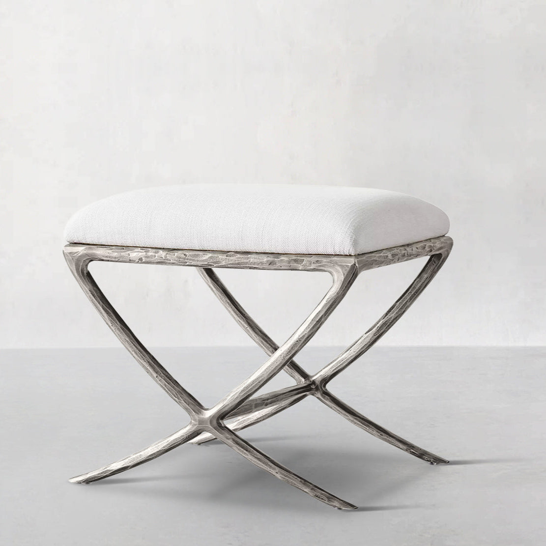 Hand Forged Metal X-base Stool