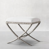 Hand Forged Metal X-base Stool