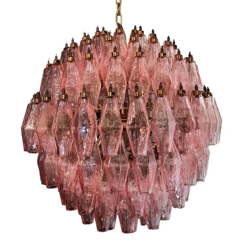 Verona Round Chandelier 24" - 140 Glass Pink