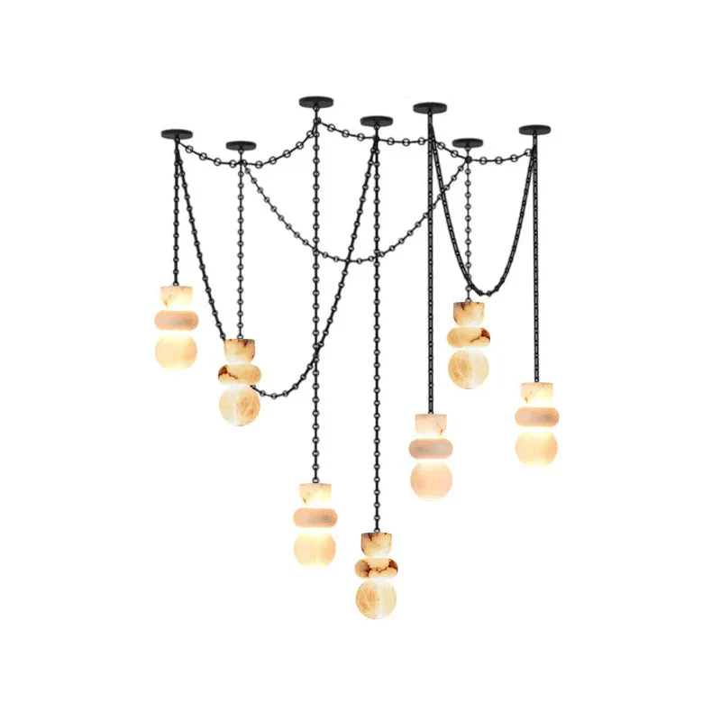 Orba Chain Alabaster Chandelier