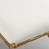 Hand Forged Metal Horn Fabric Base Stool