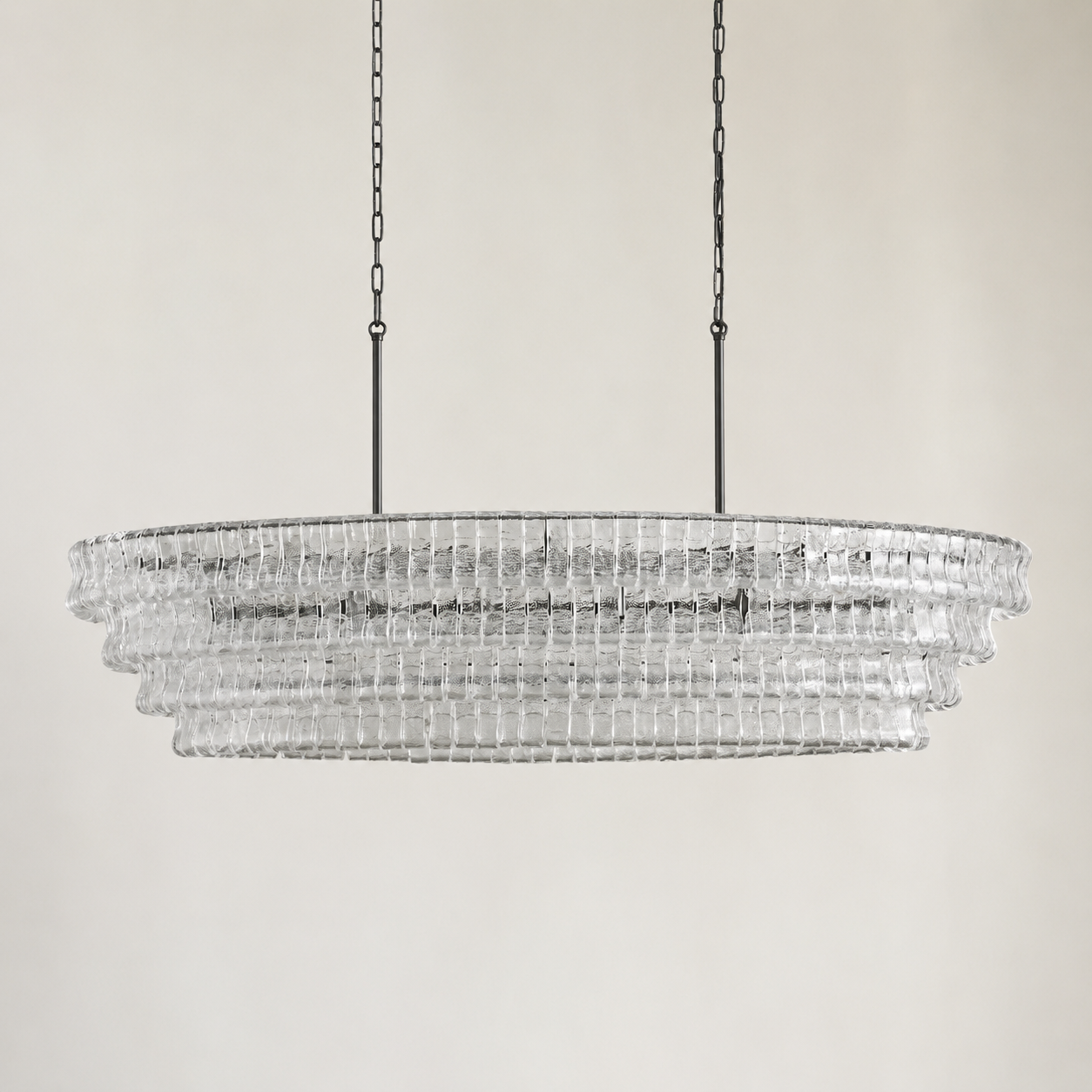 Ghiaccio Oval Chandelier 54"W 65"W