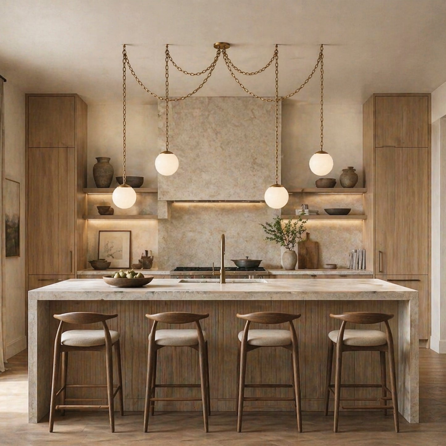 Valen Alabaster 4 Swag Chandelier
