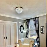 Handmade Art Crystal Glass Calira Flush Mount