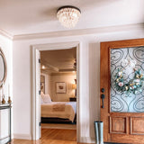 Handmade Art Crystal Glass Calira Flush Mount
