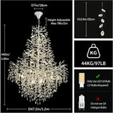 $5000+ Purchase Gift | H65" Silver Tree Branch Crystal High Ceilings Chandeliers