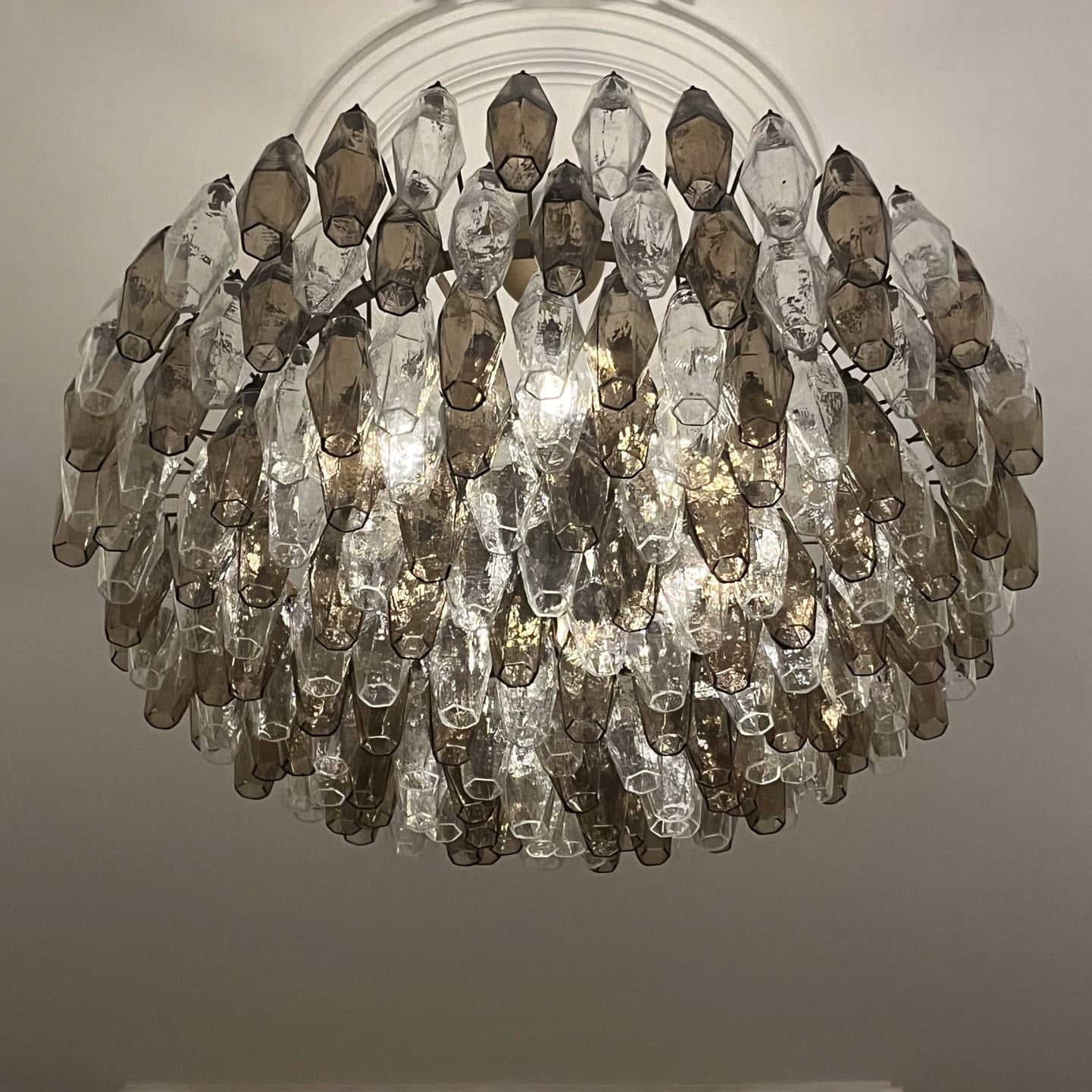 Verona Round Chandelier 35" - 185 glass – Multi Color Smoked and Clear