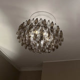 Verona Round Chandelier 35" - 185 glass – Multi Color Smoked and Clear