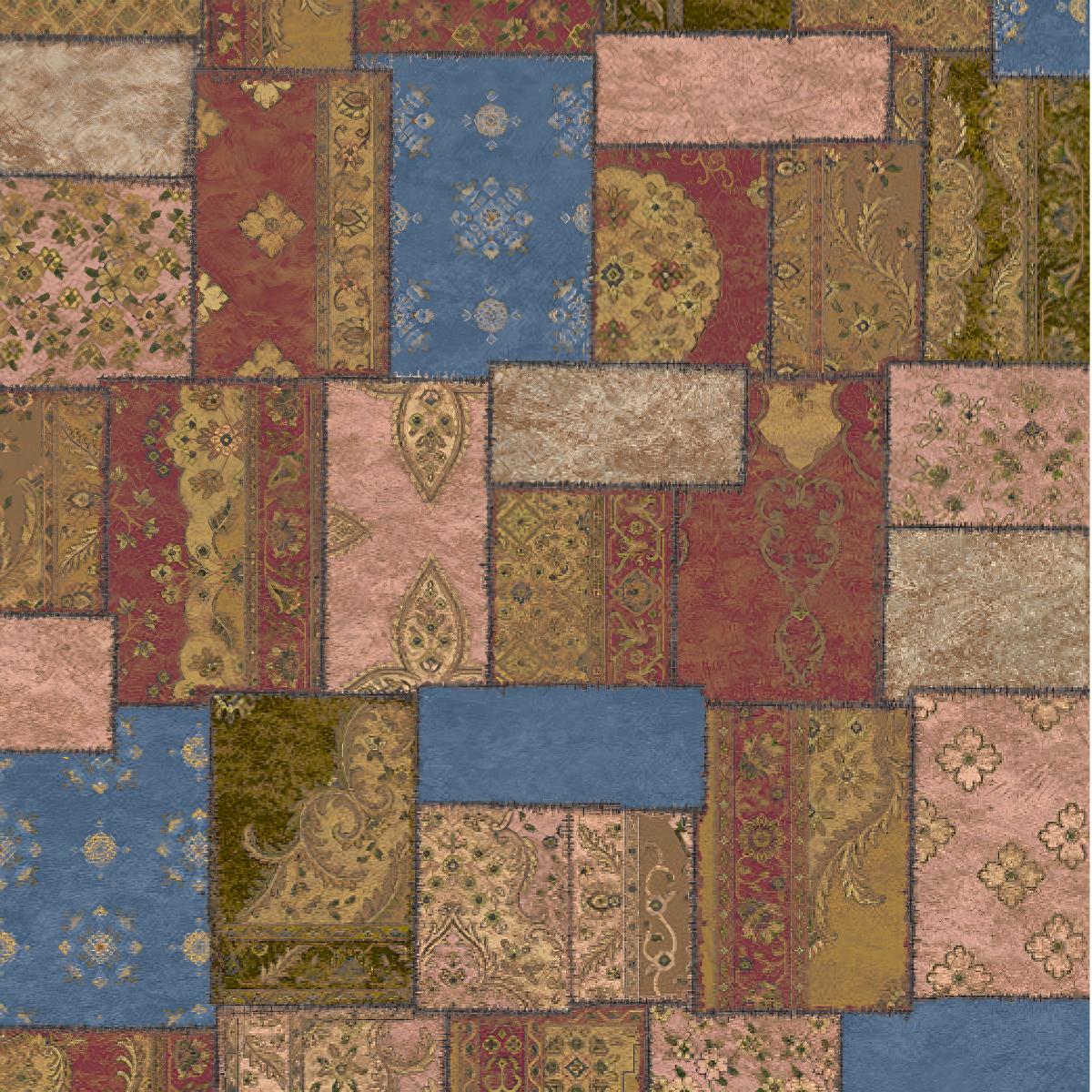 Ethnic Style Home Living Room Patchwork Pattern Bedroom Carpet