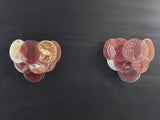Murano-Style Wall Lamp | 10 Alabaster Pink Disc Glass | Set of 2