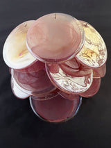 Murano-Style Wall Lamp | 10 Alabaster Pink Disc Glass | Set of 2