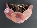Murano-Style Wall Lamp | 10 Alabaster Pink Disc Glass | Set of 2