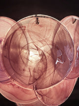 Murano-Style Wall Lamp | 10 Alabaster Pink Disc Glass | Set of 2