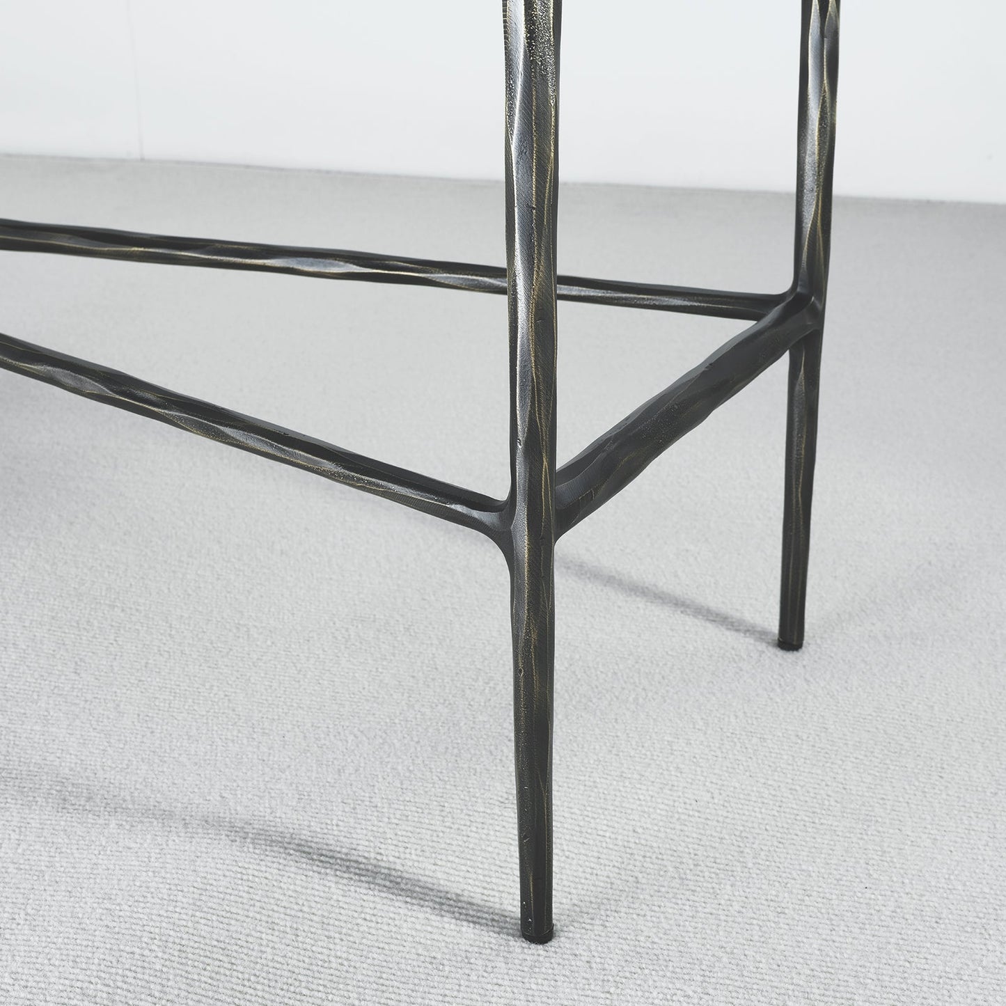 Hand Forged Metal Rectangle Marble Console Table 60" 72"