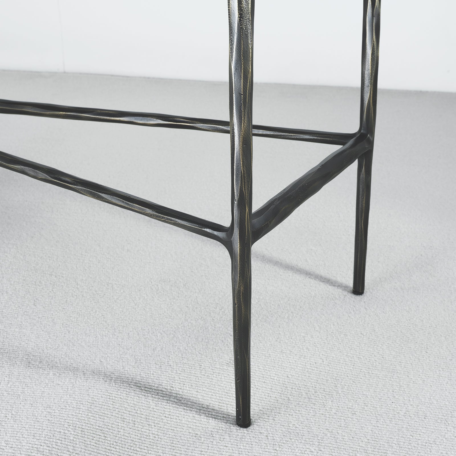 Hand Forged Metal Rectangle Marble Console Table 60" 72"