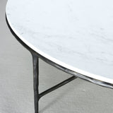 Hand-Forged Metal Marble Round Coffee Table 36" 55"