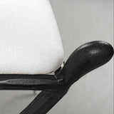 Hand Forged Metal Horn Fabric Base Stool