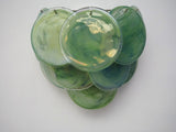 Murano-Style Wall Lamp | 10 Alabaster Green Disc Glass | Set of 2